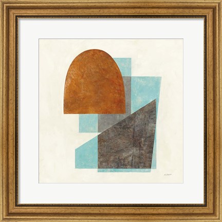 Framed Quintet I Turquoise Print