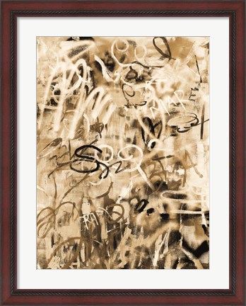 Framed Graffiti Love Sepia Print