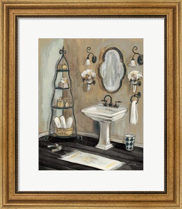 Framed French Bath I Black Print