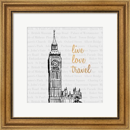 Framed Live Love Travel Print