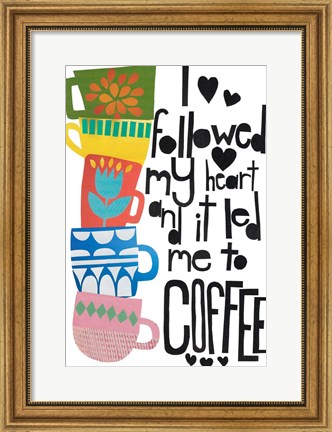 Framed Heart and Coffee Print