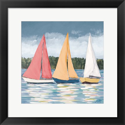 Framed Soft Pastel Sails Print