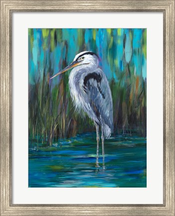 Framed Standing Heron II Print