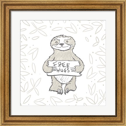 Framed Animal Hugs I Print