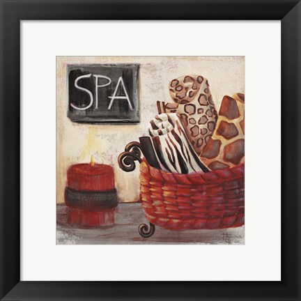 Framed Red Jungle Spa I Print