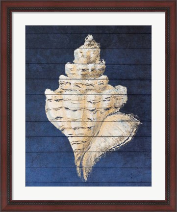 Framed Beach Finds Navy I Print