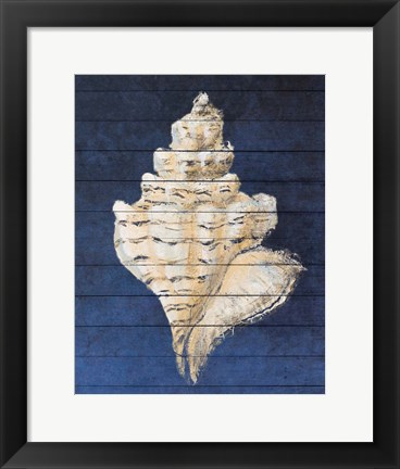 Framed Beach Finds Navy I Print