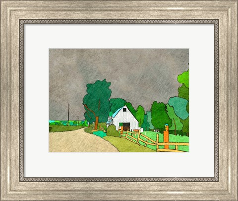 Framed Rainy Season on the Farm Print