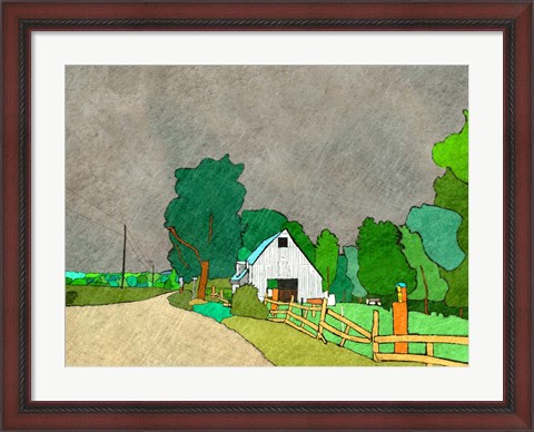 Framed Rainy Season on the Farm Print