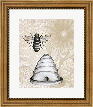 Framed Bee Hives I Print