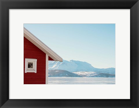 Framed Winter Cabin Print