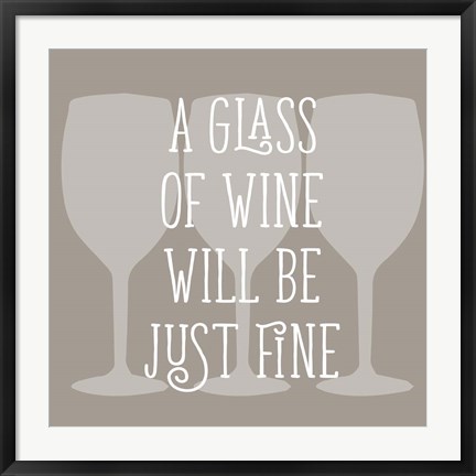 Framed Glass of Wine Print