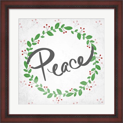 Framed Peace Wreath Print