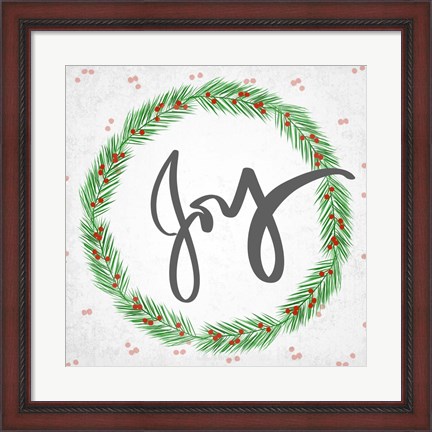 Framed Joy Wreath Print