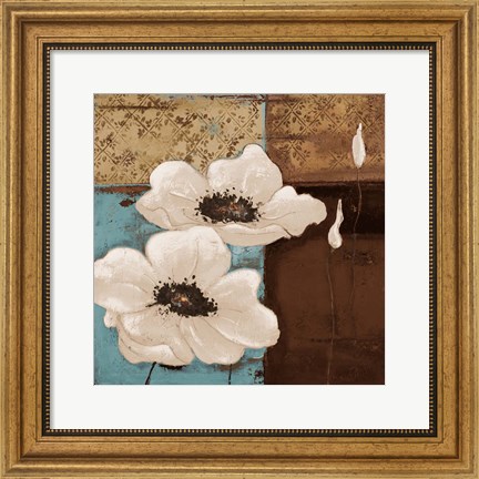 Framed White Poppies I Print