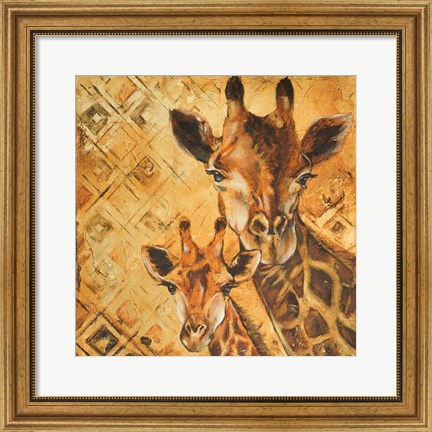 Framed Safari Mother and Son I Print