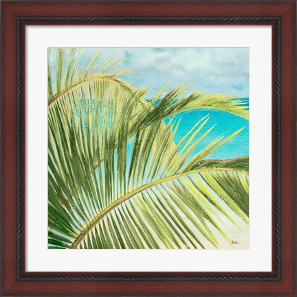 Framed Bright Coconut Palm I Print