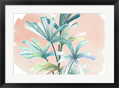 Framed Jungle Gems on Blush I Print