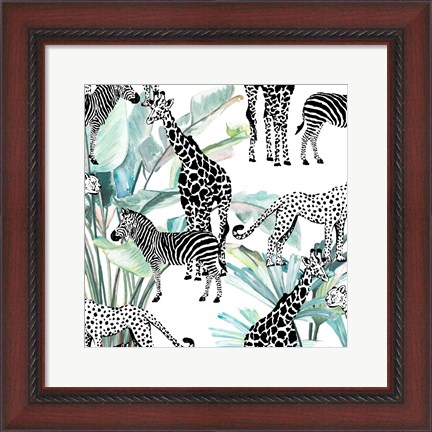 Framed Patterned Safari Print