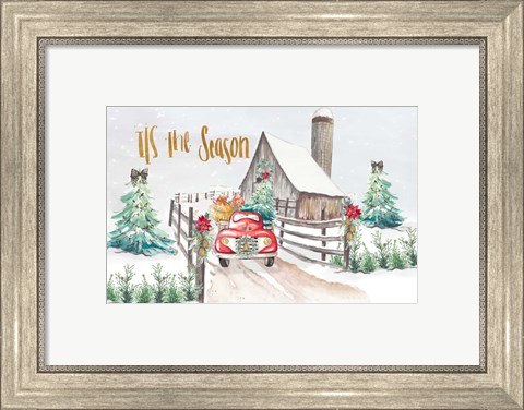 Framed Christmas on the Farm Print