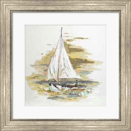 Framed Sailing at Sunset I Print