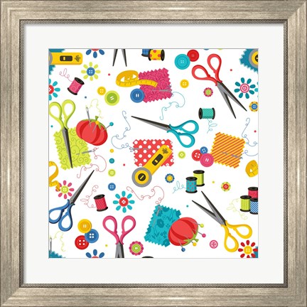 Framed Sew Excited Nifty Notions Print