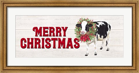 Framed Christmas on the Farm - Merry Christmas Print