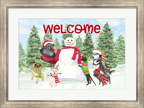 Framed Dog Days of Christmas - Welcome Print