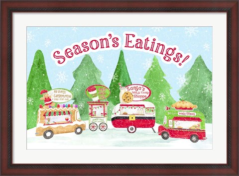 Framed Food Cart Christmas - Seasons Eatings Print