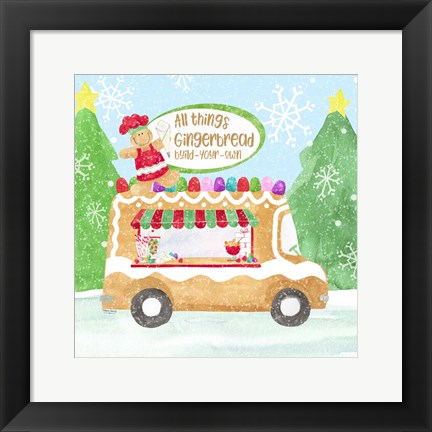 Framed Food Cart Christmas I Gingerbread Print