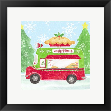 Framed Food Cart Christmas III Mrs Clause Pies Print
