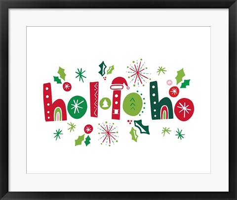 Framed Festive Lettering - Ho Ho Ho Print