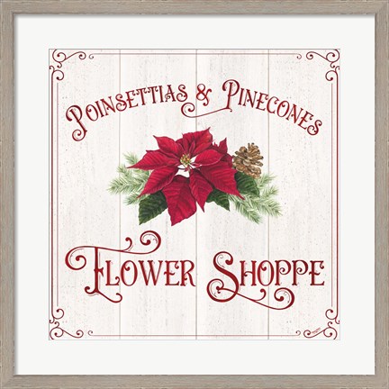 Framed Vintage Christmas Signs III-Flower Shoppe Print