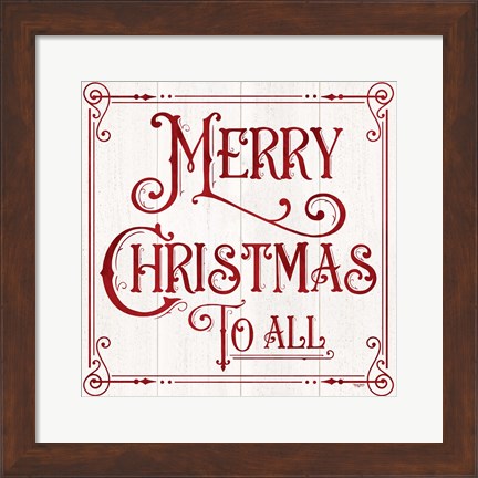 Framed Vintage Christmas Signs IV-Merry Christmas Print