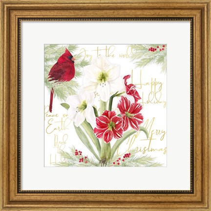 Framed Merry Amaryllis II Print