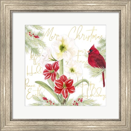 Framed Merry Amaryllis III Print