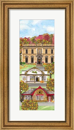 Framed Harvest Village vertical I Print