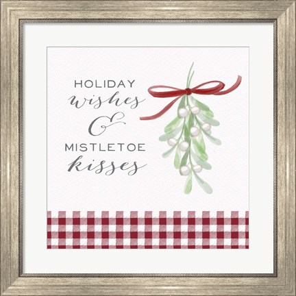 Framed Cozy Christmas Gingham II Print