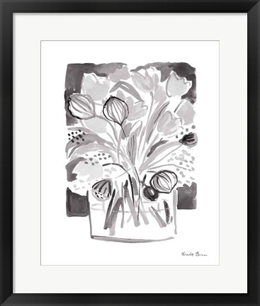 Framed Lemon Gray Tulips II Print