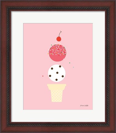 Framed Ice Cream and Cherry II Print