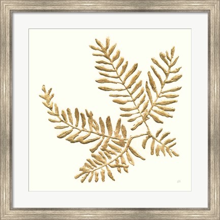 Framed Gilded Fern II Print