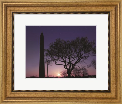 Framed Nightfall at the Washington Monument Print