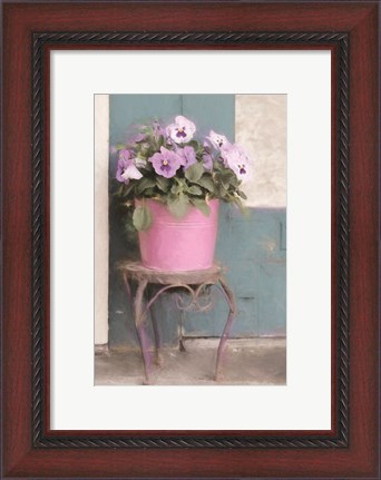 Framed Pansy Bucket Print