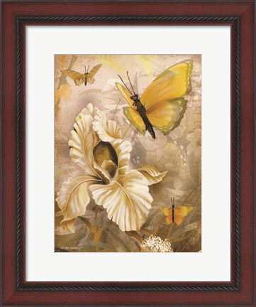 Framed Flower &amp; Butterflies I Print