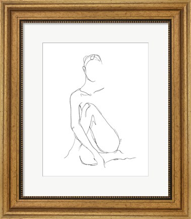 Framed Nude Contour Sketch II Print