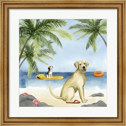 Framed Dogs on Deck II Print