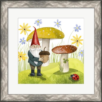 Framed Gnome Neighbors I Print