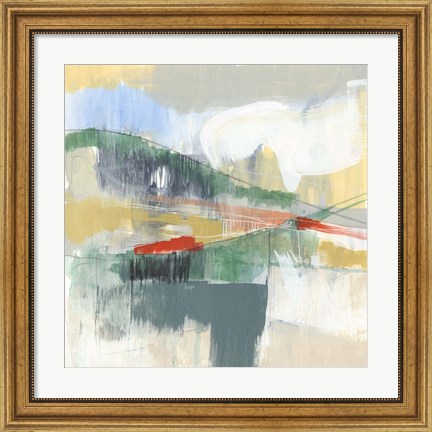 Framed Abstracted Mountainscape I Print