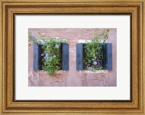 Framed Italian Window Flowers II Print