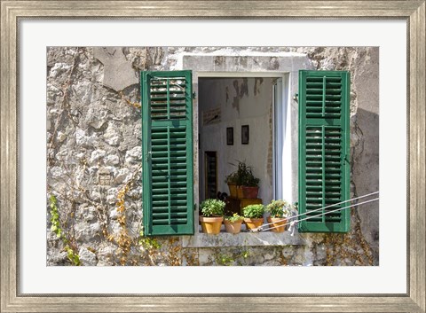 Framed Window View - Kotor, Montenegro Print